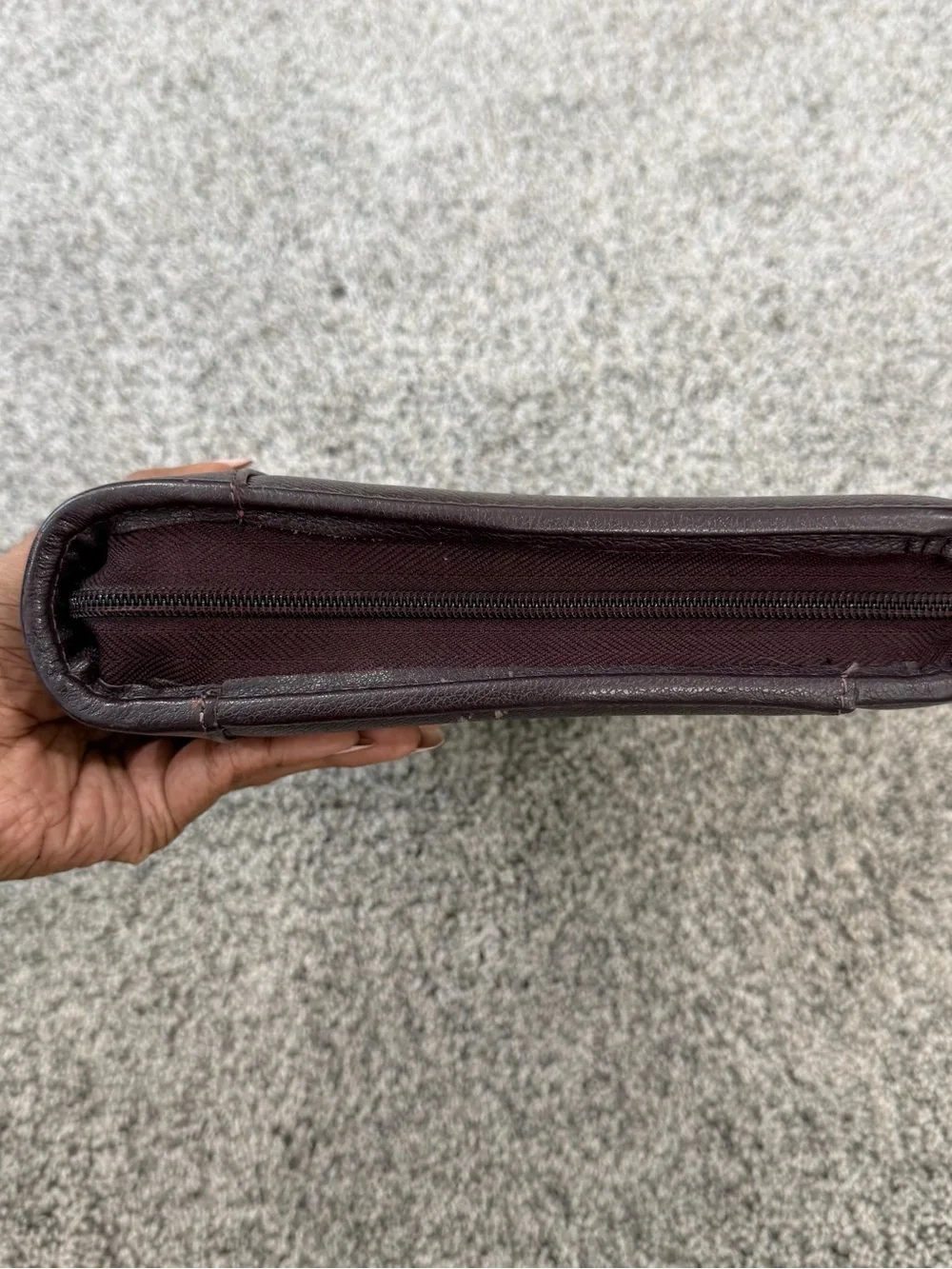 Vintage Franklin Covey Burgundy Leather 7 Ring Binder Zip Around Planner Pockets